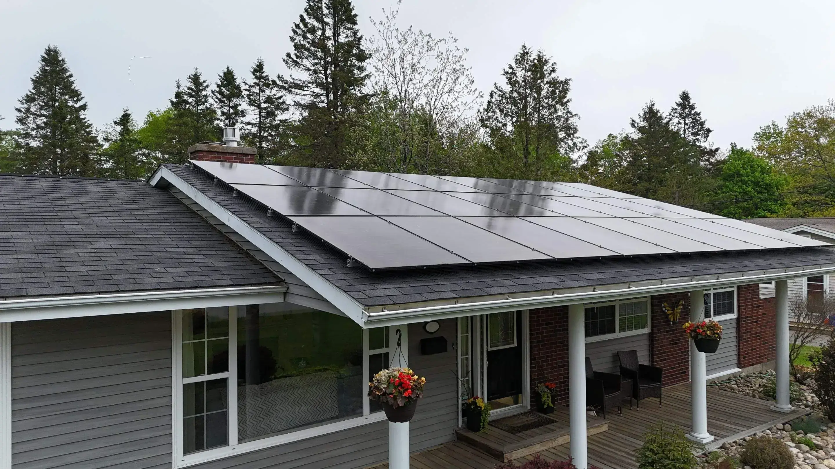 Solar installation aerial view